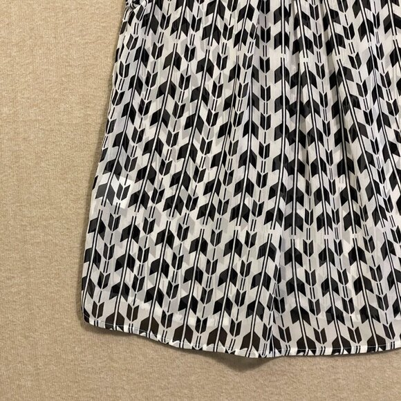 Collective Concepts Blouse Women's XS Black & White Sheer Sleeveless - Picture 10 of 12